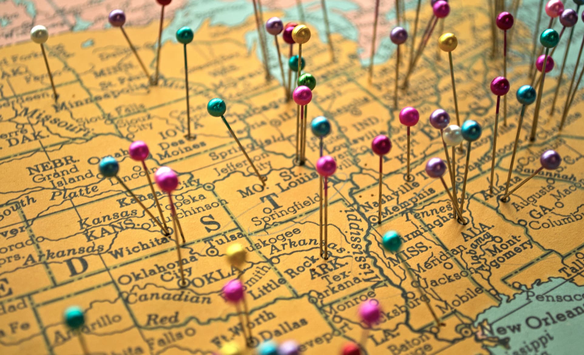 Image of a map with pins